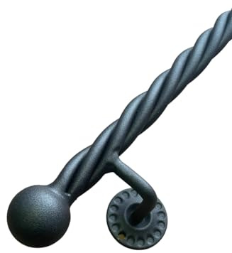 FERMEG Corrimano Liberty diam. 30 mm in ferro con finituraantracite | Corrimano in ferro battuto made in Italy | Prodotto fai da te | ideale per uso interno ed esterno (Antracite, 50 cm)