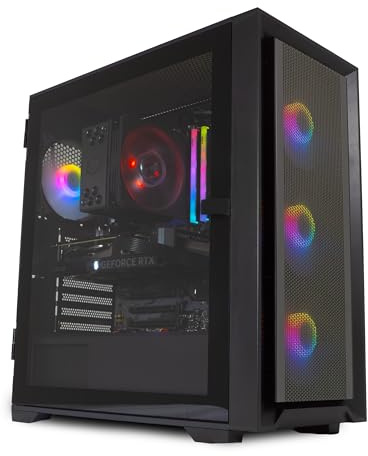 ionz Gaming PC - Desktop Computer, AMD Ryzen 7 5800X CPU, NVIDIA RTX 4060 Ti, 16GB RAM, 1TB NVMe SSD, 120mm Air Cooler, Windows 11, WiFi | Black - KZ22