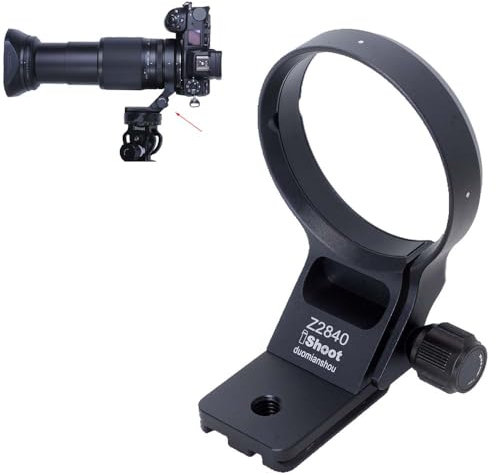 iShoot Objektivkragen Stativ-Halterungsring kompatibel mit Nikon Z 28–400 mm F4-8 VR & Z 70–180 mm F2.8, unterstützt vertikale Aufnahmen, Arca-Swiss Fit Schnellwechselplattenhalterung für