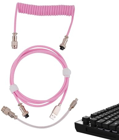 Lindad USB C-kabel för tangentbord, upprullad kabel för mekaniskt