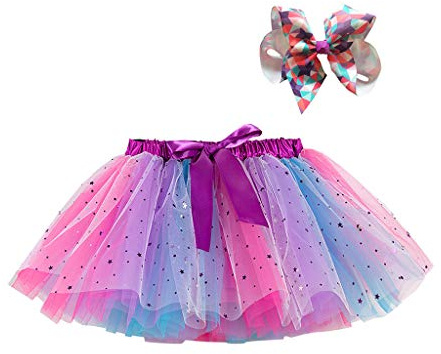Genérico Tutu Niña Regalo Tutu Navidad Niña Falda Tul Colores Niña Talla Grande Tutu Arcoiris Niña Faldas Lentejuelas Horquilla De Baile Tul Empalme Niñas Niños Falda De Ballet (Purple, 2-4 Years)
