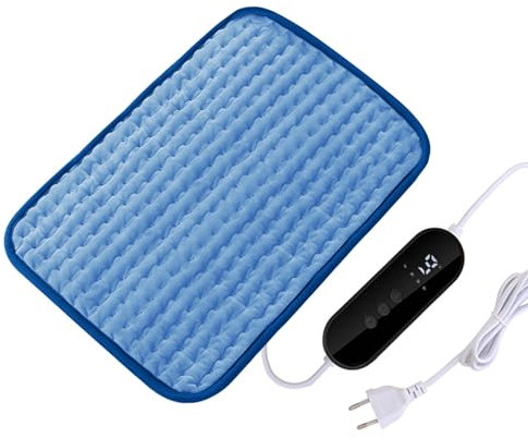 TOFFCAEA Heizkissen, Elektrisches Wärmekissen mit Automatischer Abschaltung und 9 Temperaturstufen, Schnelles Erhitzen & Maschinenwaschbare, für Nacken, Schulter, Bauch und Knie (Blau, 30x60CM)