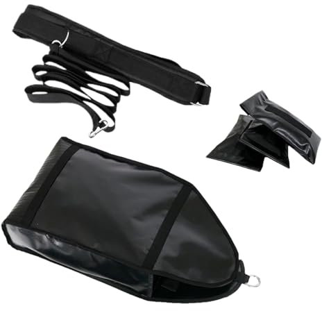 Vllold Zuggeschirr für Gewichtsschlitten – verstellbarer Laufschlitten-Trainer – Sandsack-Schlitten-Trainer, Zugschlitten-Trainer mit 3 Gewichtssandsäcken für verbesserte Leistung