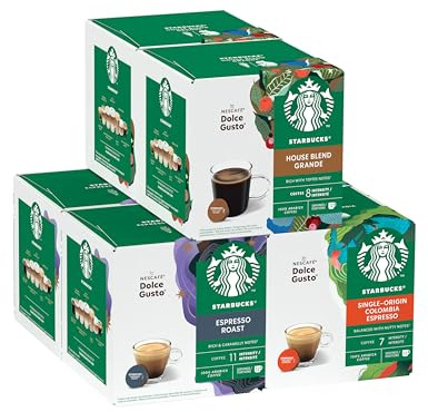 STARBUCKS Paquete Variado Black Coffee de Nescafé Dolce Gusto, Cápsulas de Café 6 x 12 (72 Cápsulas) - Exclusivo de Amazon, Black Cup Variety Pack (House Blend)