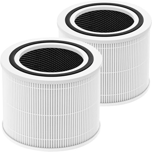 2 Stück Ersatzteile Kompatibel mit Levoit Core 300, 300S, 300-P, P350, 3-in-1 Patronen mit H13 HEPA-Filter, Aktivkohlefilter und Vorfilter, Ersatz Core 300-RF Filter