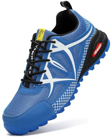 VENROXX Traillaufschuhe Herren Wanderschuhe Leicht Trekkingschuhe Atmungsaktiv & rutschfeste Outdoor Sportschuhe Laufschuhe Gr.39-48, Blau, 43