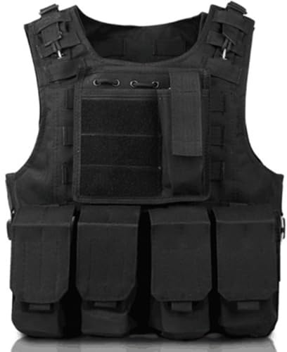 HoveeLuty Gilet di sicurezza Gilet regolabile per softair leggero per paintball con piastra a sgancio rapido comfort per polizia multifunzionale per esterni per giochi di allenament