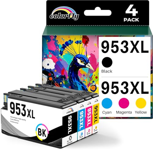 colorfly Cartucce per stampante 953XL compatibili con HP 953 XL Multipack 953XL cartuccia per stampante HP Officejet Pro 8710 7740 7720 8210 8720 7730 8218 8715 8718 8725 (confezione da 4)