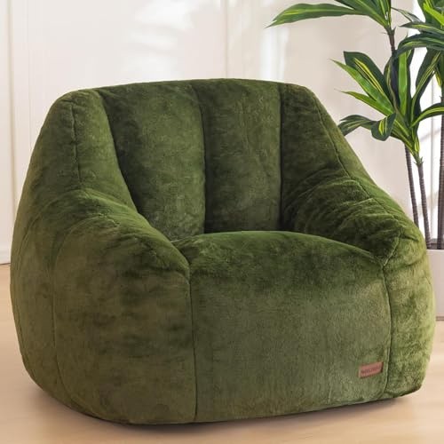MAXYOYO Sittsäck för vuxna och barn – mjukt fuskpälsöverdrag, en sittsäck med fyllning, modern, ergonomisk och bekväm soffa, fåtölj för vardagsrum och sovrum