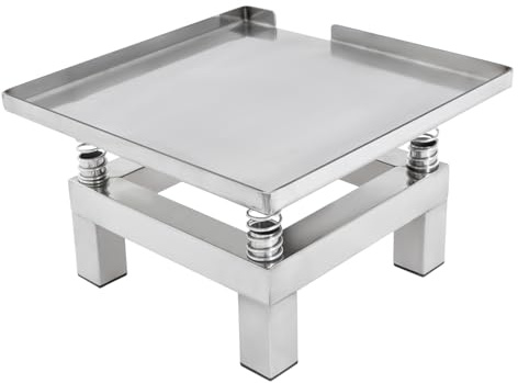 50 W vibrationsbord i betong 35 x 35 cm vibrationsplattform 3 000 – 3 600 varv/min liten skakplatta med 4 fjädrar och upphöjda kanter, rostfritt stål vibrationsbord 220 V för betongtestkropp byggplats
