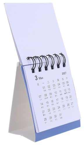 HEALSOPTHY Mini Panda Bordskalender med Tvillingspiral Månadskalender för Skrivbord Stående Flip Kalender för och Hem Smidig Pappersplanerare med Tåligt Tryck och Praktisk Månadsvy