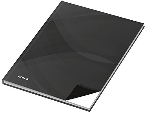 4er Pack Notizbuch/Kladde blanko Notes carbon black DIN A4 mit Hardcover-Einband, 96 Blatt, Notizheft, Tagebuch, Schreibbuch