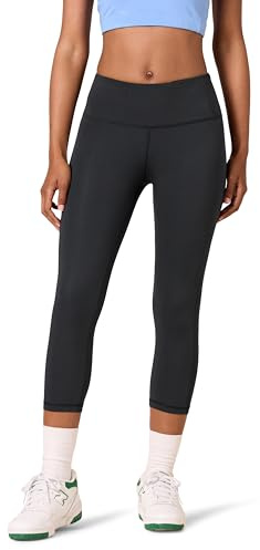 Amazon Essentials Mallas Capri de Talle Medio Active Sculpt para Entrenamiento y Atletismo Mujer, Negro, S
