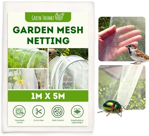 Garden Netting Mesh (1M x 5M) Insect Netting Fine Mesh for Vegetable Protection, Garden and Plant Fly & Bug Insect mesh