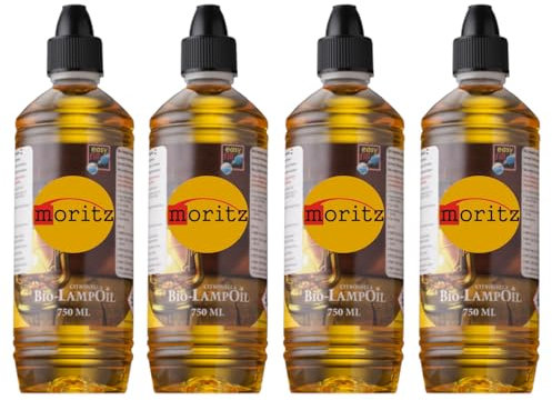 4 x 750 ml Moritz Bio Lampenöl Citronella für Fackeln Öllampen Sturmlaternen Wandfackeln