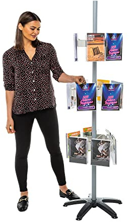 Wonderwall Leaflet Holder | Freestanding Revolving Brochure Display & Dispenser | Expanda-Stand System | 18 x A5 Pockets