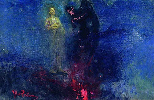 Dipinto ad olio famoso - get away from me satana Ilya Repin male - Dipinti artistici fatti a mano su tela -02, £70- £1500 Dipinto a mano da insegnanti delle Accademie d'arte