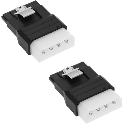 eMagTech 2 Stück 4-poliger Molex-zu-Sata-Stromadapter Molex IDE 4-poliger Stecker auf SATA 15-poliger Buchsen-Adapter-Konverter zum Anschließen von SATA-Stromkabeln
