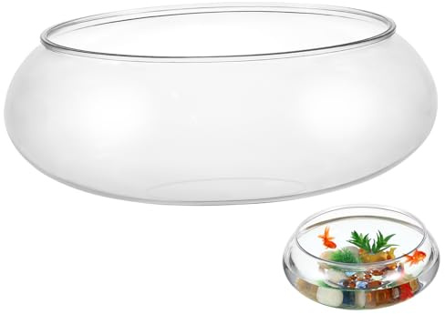 Milisten Réservoir D'Aquarium Transparent 9.53X9.53X3.94 Pouces Cuve Verre Multifonction pour Poisson Betta Et Plantes Décoratives pour Bureau Maison