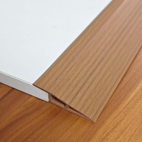 Striscia di Transizione per Pavimento Autoadesiva | Rampa Soglia in PVC | Profilo di Regolazione Dell'altezza | Profilo Terminale | per Dislivello di 14-16mm (Laminato, Parquet, Bordi di Piastrelle)
