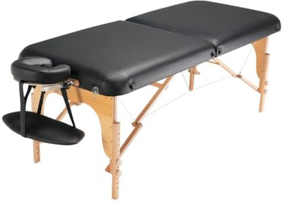 VEVOR Professionelle Massageliege 76,2 cm breit zusammenklappbarer Massagetisch 8-stufig höhenverstellbar Gesichts-/Tattoo-Liege tragbarer Spa-Tisch mit Kopfstütze Handpalette Tragetasche 340 kg