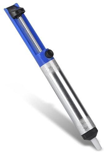 Pompe à Dessouder, Stylo à Ventouse à Souder Professionnelle avec Boîtier en Métal, Outils à Main Légers Utilisation dans Les Laboratoires/Ateliers de Service/Ecoles/Maison/Industrie (Bleu)