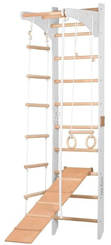 Sprossenwand für Heimtraining (SPR C+slide white) ist ein multifunktionales Sportgerät, das sich ideal für das Training zu Hause eignet.