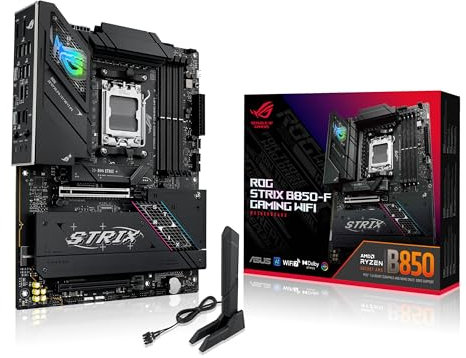 ASUS ROG Strix B850-F Gaming WiFi AMD motherboard, 16+2+2 power stages, DDR5 slots, four M.2 slots, PCIe 5.0, total support of 19 USB ports including USB 20Gbps Type-C and Aura Sync RGB