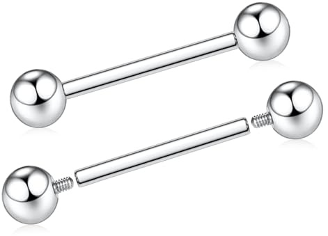 AROWRO Titan tungpiercing bröstvårtspiercing bröstvårta piercing bröstvårta stavar bröstvårta piercing smycken tungsteg piercing inre gänga tungpiercing 16 g 14 g