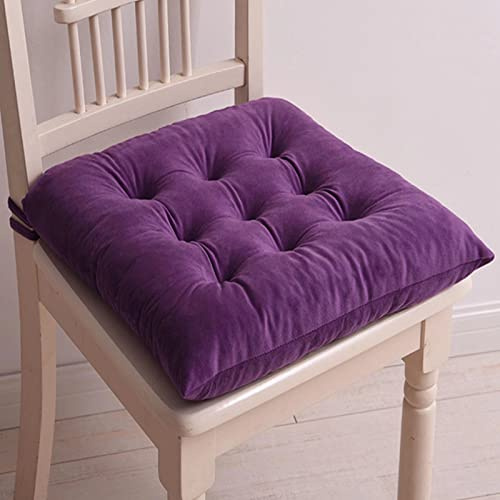 Set di 4 cuscini per sedie antiscivolo in memory foam con clip per sedie da pranzo, viola