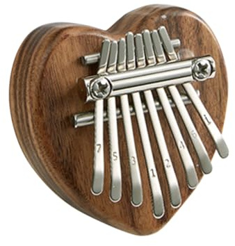 TOYANDONA Giocattolo Educativo Per Bambini Pianoforte A Pollice Fatto A Mano Con 8 Tasti Tasti in Metallo E Motivo A Cuore Color Pesca
