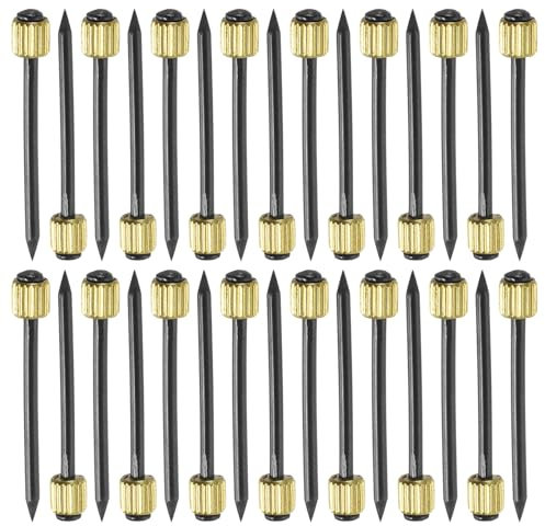 QUARKZMAN 30 chiodi per appendere quadri, 1,4 x 25mm Chiodi Decorativi in Ferro Riutilizzabili Attrezzo per Appendere Quadri Specchi Cesti, Oro e Nero