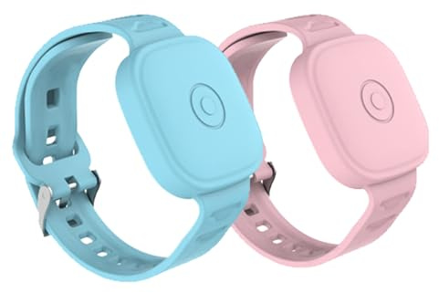 2-Pack Case for Tile Mate (2024) / Tile Mate 2022, Waterproof Tracker Strap with Adjustable Band, Anti-Loss Protective Holder for GPS Tracker, Pink + Glow Blue