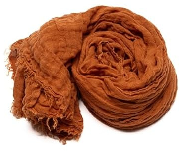 LinenMe Scialle Estiva in 100% Lino - 100x200 cm - Sciarpa Scialle in Lino Donna Uomo Unisex - Leggera e Traspirante con Frange - Classico Intramontabile e Lusso Naturale - Cinamon