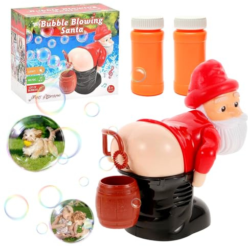Macchina Automatica Per Bubble Di Santa, Del Sapone Della Scoreggia Macchina Della Bollas Con Luci e Musica Per Bambini Bambine E Ragazzi Per La Festa Di Natale Divertimento A Casa