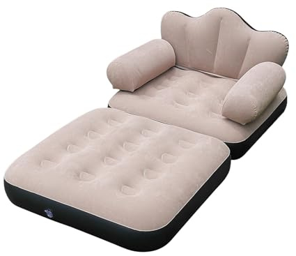rockible Poltrona gonfiabile da gioco con testiera, poltrona reclinabile portatile, materasso ad, divano singolo, CaffÈ