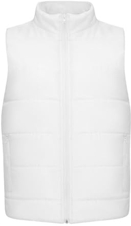 Chaleco Acolchado Hombre Gilet Moda Chalecos Acolchados Hombre Ligero Sin Mangas Abrigo Casual Informal Softshell con Bolsillos Chaqueta Running Trabajo Invierno Guateado Blanco XXL