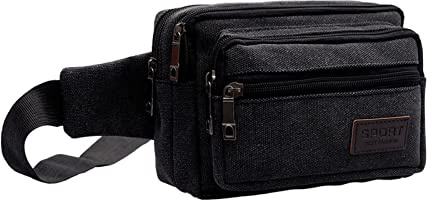 EMUKOEP Sac Banane de Course Grande capacité Sac de Taille Réglable pour Hommes Femmes Nécessités Quotidiennes Stockage clé Téléphone Portefeuille 1 X Banane (Noire)