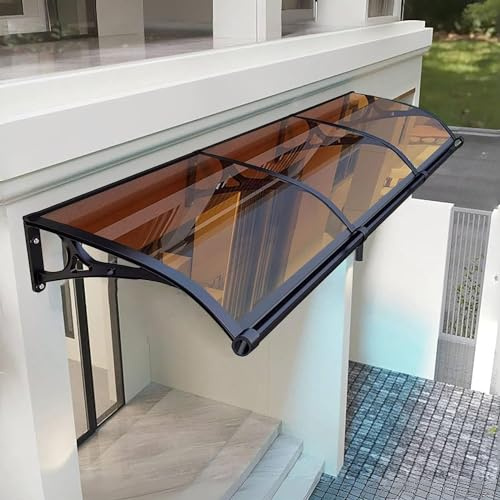 Genomskinlig regnskärmbaldakin för dörrar 80 x 260 cm (31,5 tum x 102 tum) utomhus väderskydd för hementréer tyst och design