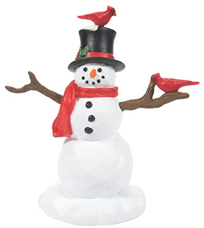 Department 56 Accessories for Village Collections Cardinals on Christmas Snowman Figurine, 3.375 Inch, Multicolor