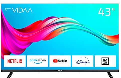 DYON Smart 43 VX - 43 Zoll (108 cm) Full-HD Smart TV, HD Triple Tuner (DVB-C/-S2/-T2), App Store, Prime Video, Netflix, YouTube, DAZN, Disney+