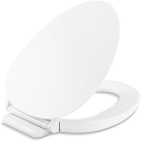KOHLER 57777-WCF-0 Cymbal ReadyLatch Quiet-Close Soft Close Toilet Seat Elongated, Flexible CoreFlex Material, Wider Toilet Seat Surface, Home Essentials, White