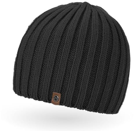 Neverless® Coole Strickmütze für Herren, Winter-Mütze Dunkelgrau Unisize