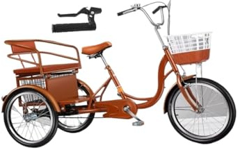 Justerbar lastcykel, Vuxen trehjuling 3-hjuliga tandem for äldre Passagerarsäte Lastkapacitet 150 KG