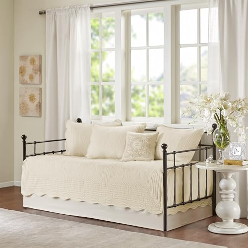 Madison Park Coastal Damask Quilted Daybed Cover Set, 6PC, 39x75