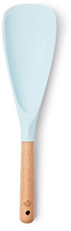Yum Asia Premium Rice Spatula with Beech Wood Handle and Premium Silicone (Duckbill Spatula, Sky Blue)