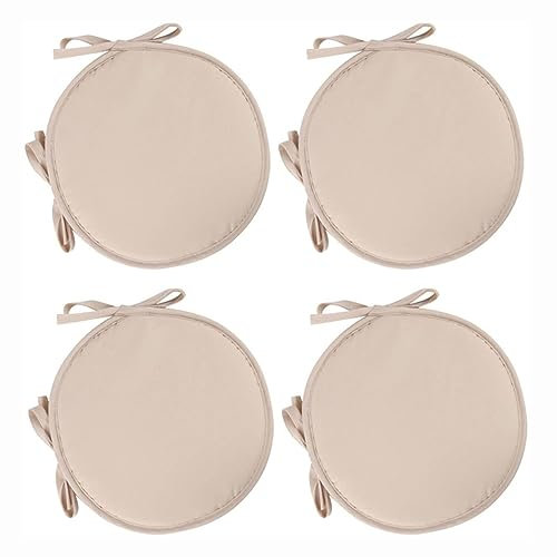 Pipoei Cuscino Sedia Rotonda Set 2/4/6 Lacci, Diam. 30 cm, Poliestere Bistrot A-02, 29 cm, 4 pezzi