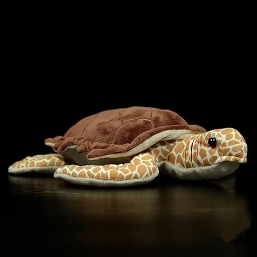PuffPurrs Hawksbill-Schildkröten-Plüschtier - Simulation 11,5 Zoll lebensechte Stofftiere, Meereskriechende Schildkröten-Plüschtiere, superweiche Plüschpuppen, Modellspielzeug, Geschenke für Kinder