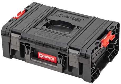 Qbrick Werkzeugkasten Technician PRO - 450 x 330 x 170 mm - Werkzeugkoffer mit Werkzeugträger, Werkzeugkiste Toolbox Werkstattkasten Werkstattkoffer