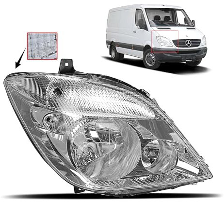 Generisch Phare principal droit pour Sprinter W906 2006-2014 Phare avant avec brouillard 3 x H7 Certifié E Sans servomoteur